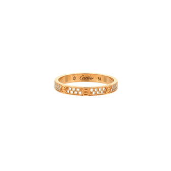 Cartier Love Wedding Band Pave Diamonds Ring 18K Rose Gold and Diamonds Small