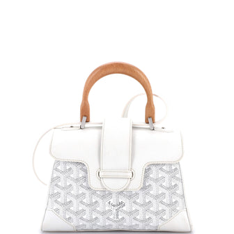 Goyard Saigon Top Handle Bag Coated Canvas with Leather Mini