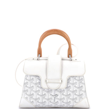 Goyard Saigon Top Handle Bag Coated Canvas with Leather Mini