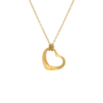 Tiffany & Co. Elsa Peretti Open Heart Pendant Necklace 18K Yellow Gold 16mm