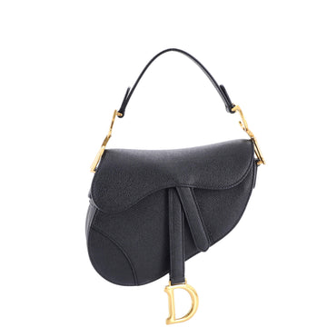 Christian Dior Saddle Handbag with Strap Leather Mini