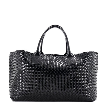 Bottega Veneta Cabat Tote Intrecciato Patent Large