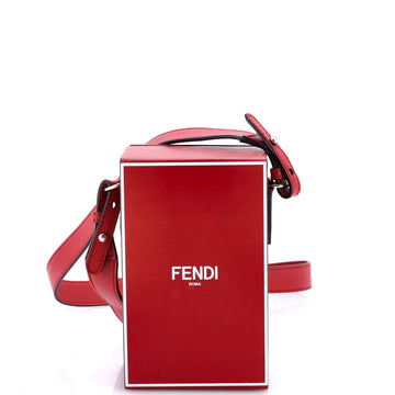 Fendi Logo Vertical Box Crossbody Bag Leather