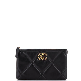 Chanel 19 O Case Pouch Quilted Goatskin Small