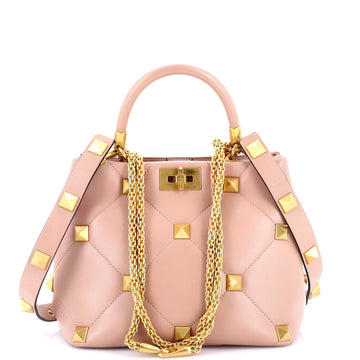 Valentino Garavani Roman Stud Top Handle Bag Quilted Leather Medium