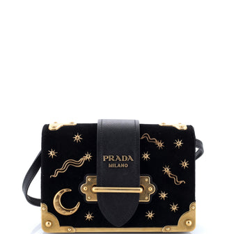Prada Cahier Crossbody Bag Embellished Velvet Small