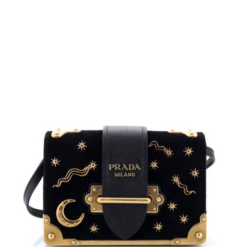 Prada Cahier Crossbody Bag Embellished Velvet Small