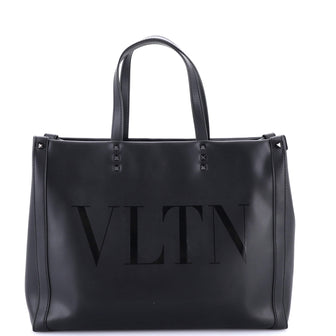 Valentino Garavani VLTN Rockstud Shopping Tote Embroidered Leather Large