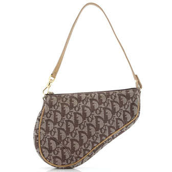 Christian Dior Vintage Saddle Bag Diorissimo Canvas Mini