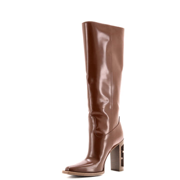 Fendi Women's Cut Knee High Boots Leather