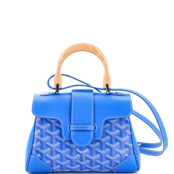 Goyard Saigon Top Handle Bag Coated Canvas with Leather Mini