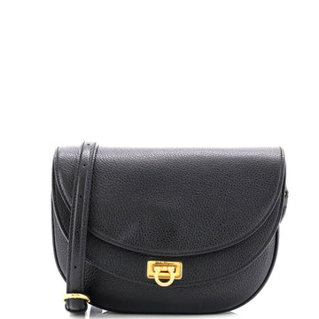 Salvatore Ferragamo Double Flap Saddle Crossbody Bag Gancini Coated Canvas