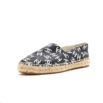 Chanel Women's All Over CC Cap Toe Espadrilles Printed Leather