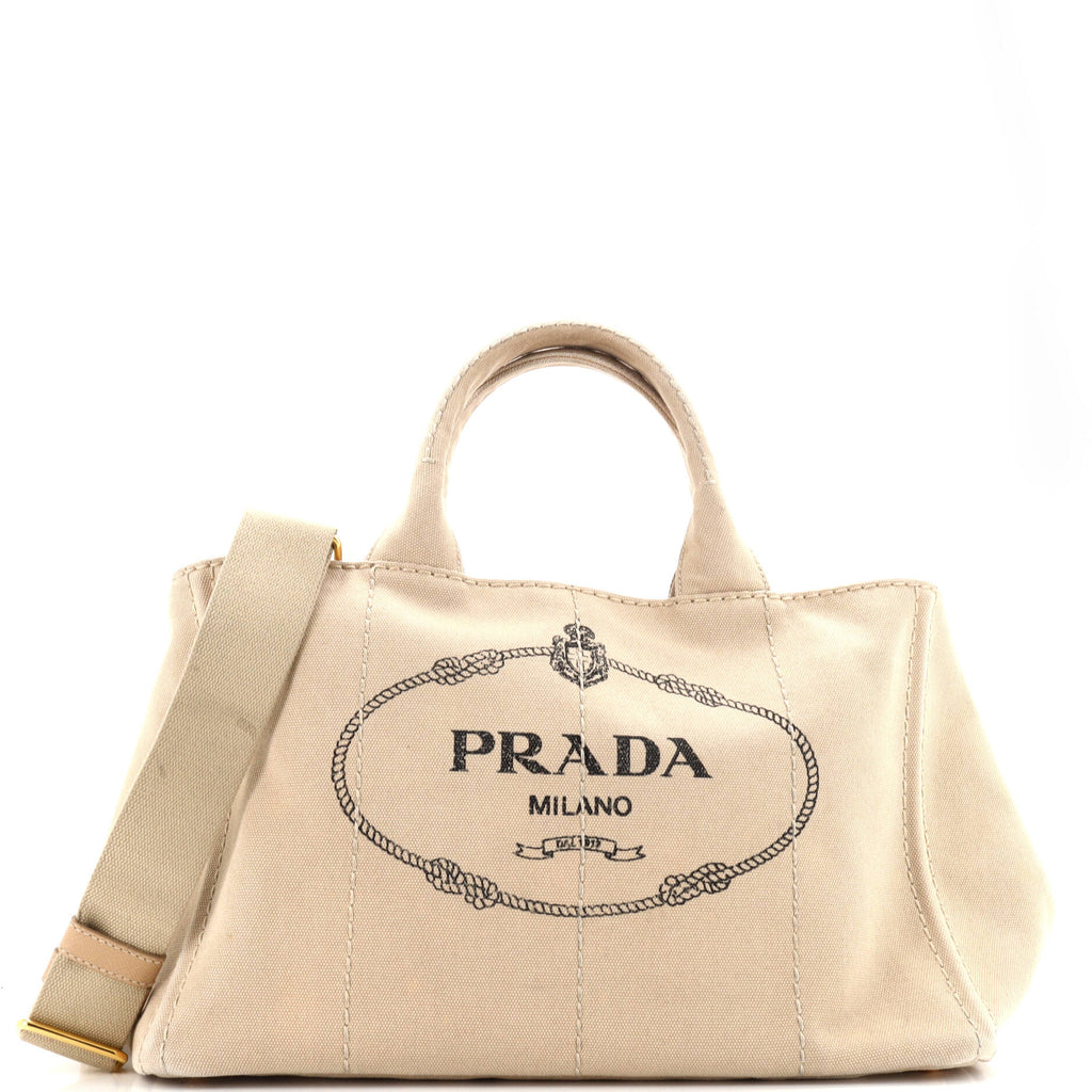 Prada Canapa Convertible Tote Canvas Medium 342293