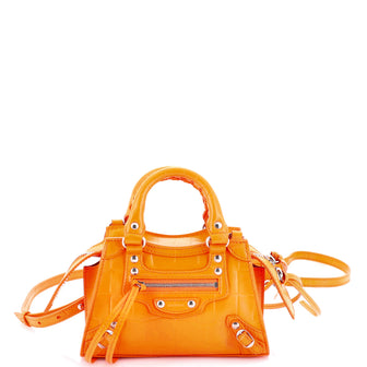 Balenciaga Neo Classic City Bag Crocodile Embossed Leather Nano