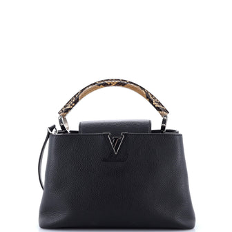 Louis Vuitton Capucines Bag Leather with Python PM
