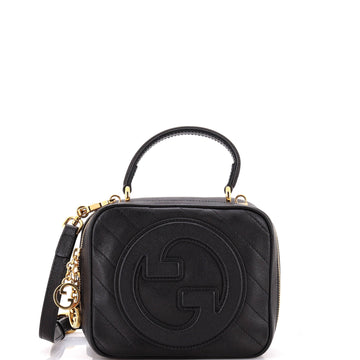 Gucci Blondie NM Top Handle Shoulder Bag Diagonal Quilted Leather