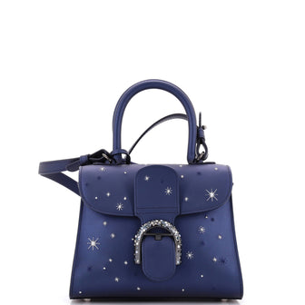 Delvaux Moonlight Brillant Top Handle Bag Embroidered Leather with Crystals Mini