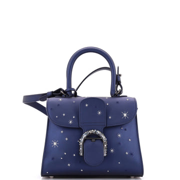 Delvaux Moonlight Brillant Top Handle Bag Embroidered Leather with Crystals Mini