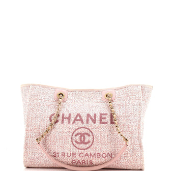 Chanel Deauville Tote Raffia with Glitter Detail Small