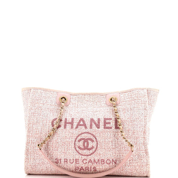 Chanel Deauville Tote Raffia with Glitter Detail Small