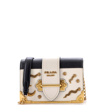 Prada Cahier Crossbody Bag Embellished Leather Small