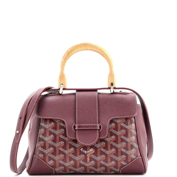 Goyard Saigon Top Handle Bag Coated Canvas with Leather Mini