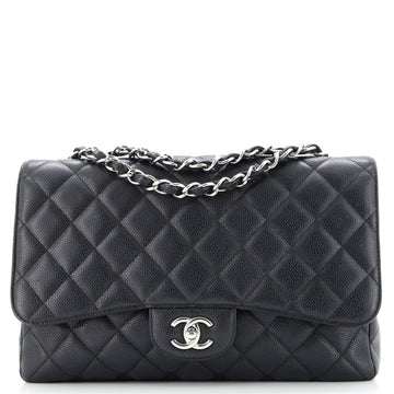 Chanel Classic Single Flap Bag Quilted Caviar Jumbo