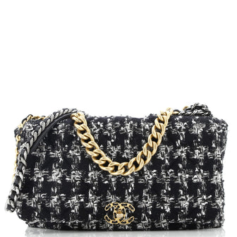 Chanel 19 Flap Bag Quilted Tweed Maxi