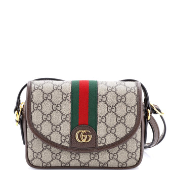 Gucci Ophidia Flap Shoulder Bag GG Coated Canvas Mini