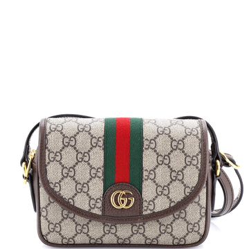 Gucci Ophidia Flap Shoulder Bag GG Coated Canvas Mini