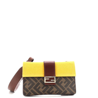 Fendi Baguette Convertible Pouch Canvas with Zucca Coated Canvas