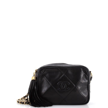 Chanel Vintage Diamond CC Camera Bag Quilted Leather Small