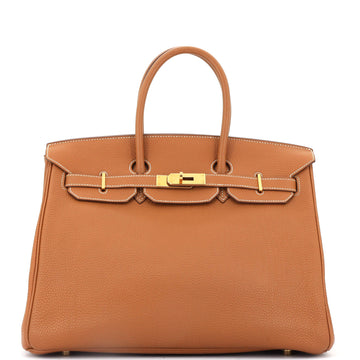 Hermes Birkin Handbag Brown Togo with Gold Hardware 35