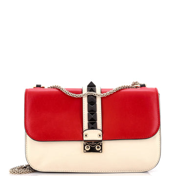 Valentino Garavani Glam Lock Shoulder Bag Leather Medium