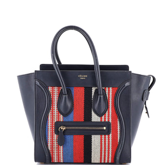 Celine Luggage Bag Canvas and Leather Micro