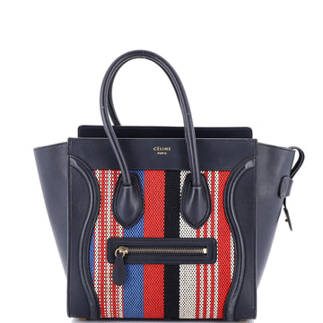 Celine Luggage Bag Canvas and Leather Micro