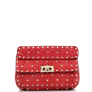 Valentino Garavani Rockstud Spike Flap Bag Quilted Leather Small