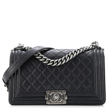 Chanel Boy Flap Bag Quilted Calfskin Old Medium