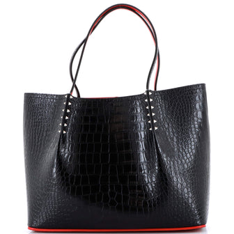 Christian Louboutin Cabarock Tote Crocodile Embossed Leather Large
