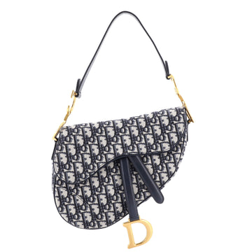 Christian Dior Saddle Handbag Oblique Canvas Medium