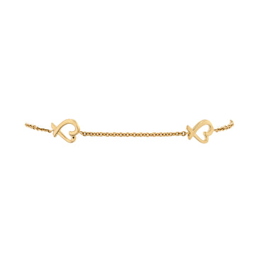 Tiffany & Co. Paloma Picasso 4 Motif Loving Heart Bracelet 18K Yellow Gold