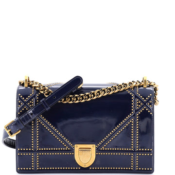 Christian Dior Diorama Flap Bag Studded Patent Medium