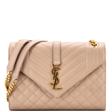 Saint Laurent Classic Monogram Envelope Satchel Mixed Matelasse Leather Medium