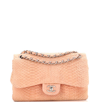 Chanel Classic Double Flap Bag Python Jumbo