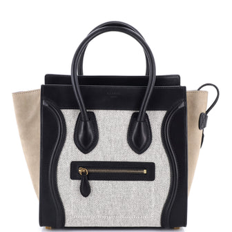 Celine Luggage Bag Canvas and Leather Mini