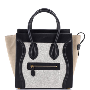 Celine Luggage Bag Canvas and Leather Mini