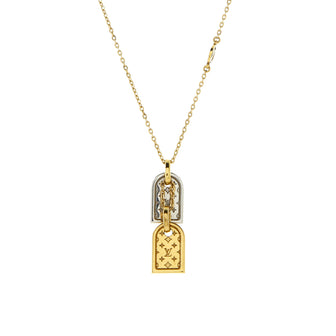 Louis Vuitton Nanogram Name Tag Pendant Necklace Metal
