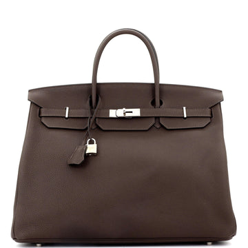 Hermes Birkin Handbag Brown Togo with Palladium Hardware 40