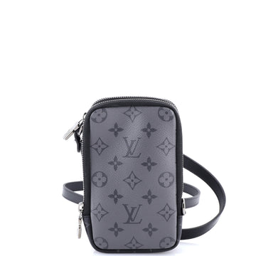 Louis Vuitton Double Phone Pouch Reverse Monogram Eclipse Canvas